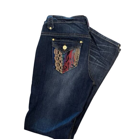 Coogi Y2K Straight Leg Low Rise Embroidered Jeans Size 9/10 - Picture 2 of 8